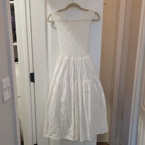 Elegant White Eyelet Dress